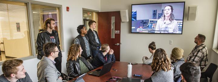 Students listening to lecture.